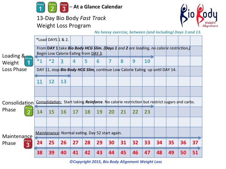 13-Day (Fast Track) Bio Body Weight Loss HCG Diet Success New Zealand Calendar